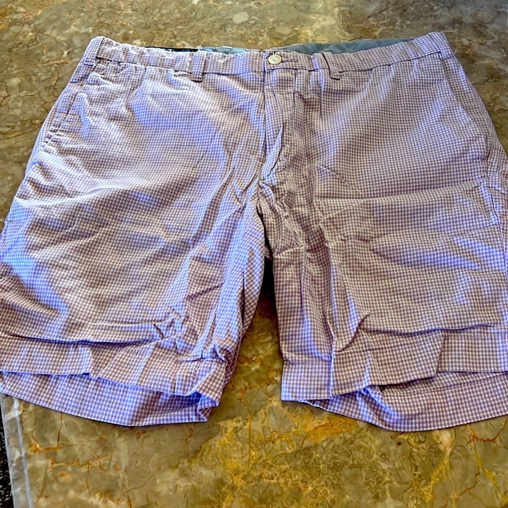 Men’s small checker, PRINT, Ralph, Lauren shorts, size 33